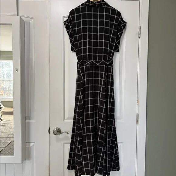 Calvin Klein Gauze Windowpane-Print Shirtdress 20W - Picture 8 of 10
